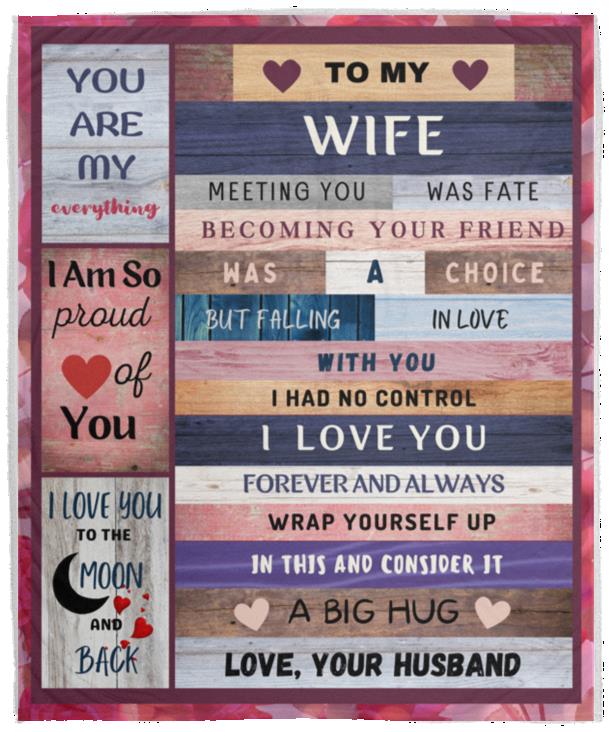 To My Wife - Love You To the Moon & Back - Cozy Plush Fleece