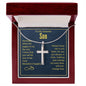 TO MY SON - STAINLESS STEEL CROSS NECKLACE