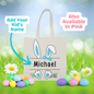 Personalized Easter Bunny Tote Bags - Boys & Girls
