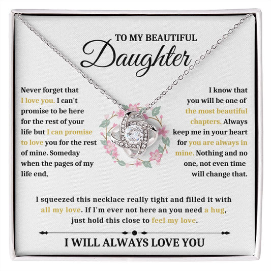 To My Beautiful Daughter - Love Necklace - Ring Flower Card