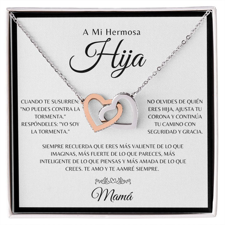 A Mi Hermosa Hija - Interlocking Heart Necklace