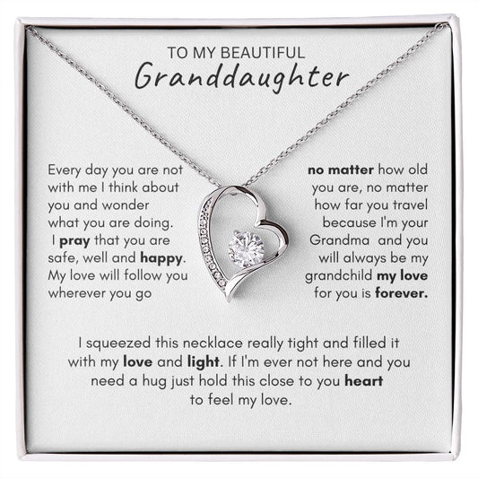 To My Beautiful Granddaughter - Forever Love Necklace