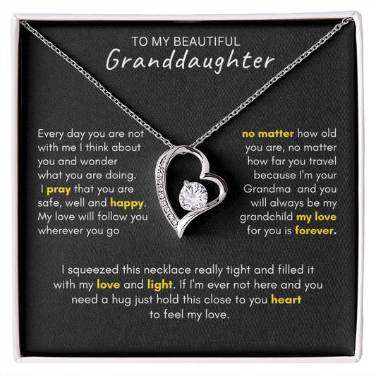 To My Beautiful Granddaughter - Forever Love Necklace